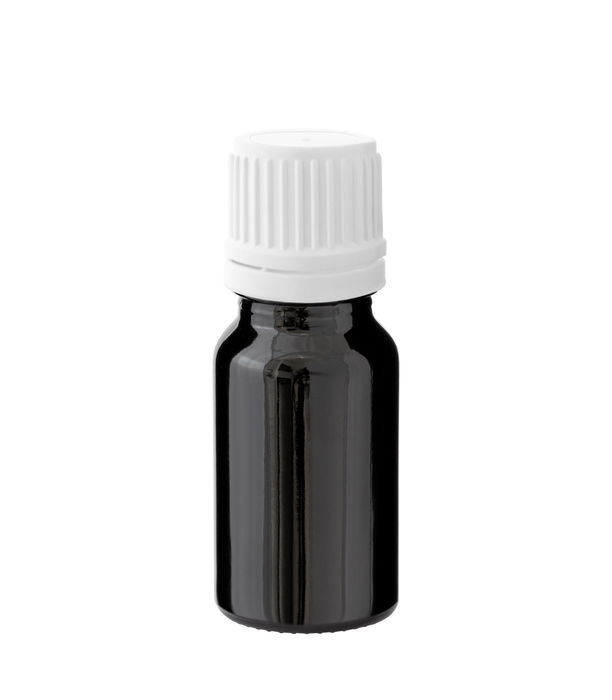 Glasflasche 10 ml schwarz mit weißem Pinsel