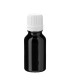 Glasflasche 15 ml schwarz mit weißem Pinsel