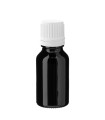 Glasflasche 15 ml schwarz mit weißem Pinsel