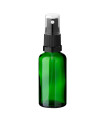 Glasflasche 50 ml grün mit schwarzem Zerstäuber