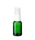 Glasflasche 15 ml grün mit weißem Zerstäuber