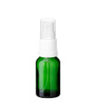 Glasflasche 15 ml grün mit weißem Zerstäuber