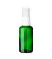 Glasflasche 50 ml grün mit weißem Zerstäuber