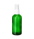 Glasflasche 100 ml grün mit weißem Zerstäuber