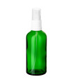 Glasflasche 100 ml grün mit weißem Zerstäuber