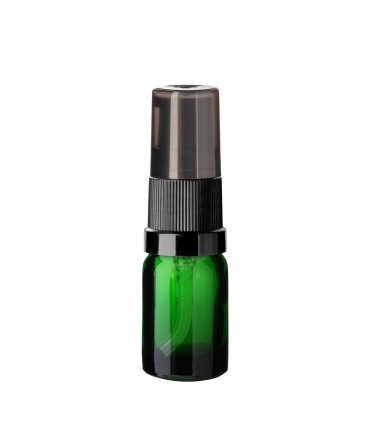 Glasflasche 5 ml grün mit schwarzer Pumpe [1]