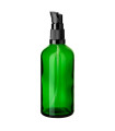 Glasflasche 100 ml grün mit schwarzer Pumpe [2]