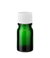 Glasflasche 5 ml grün mit weißem Schraubverschluss