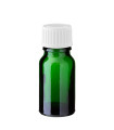 Glasflasche 10 ml grün mit weißem Schraubverschluss