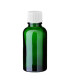 Glasflasche 30 ml grün mit weißem Schraubverschluss