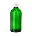 Glasflasche 100 ml grün mit weißem Schraubverschluss