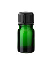 Glasflasche 5 ml grün mit schwarzem Schraubverschluss