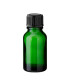 Glasflasche 15 ml grün mit schwarzem Schraubverschluss