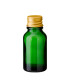 Glasflasche 15 ml grün mit goldenem Aluminium-Schraubverschluss