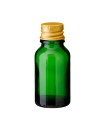 Glasflasche 15 ml grün mit goldenem Aluminium-Schraubverschluss