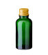 Glasflasche 30 ml grün mit goldenem Aluminium-Schraubverschluss