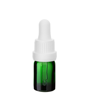 Glasflasche 5 ml grün mit weißer Pipette