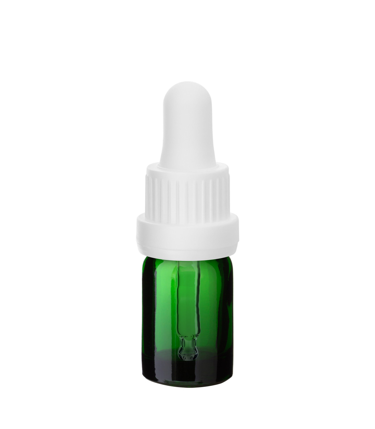 Glasflasche 5 ml grün mit weißer Pipette
