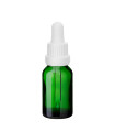 Glasflasche 15 ml grün mit weißer Pipette