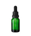 Glasflasche 15 ml grün mit schwarzer Pipette