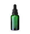 Glasflasche 30 ml grün mit schwarzer Pipette