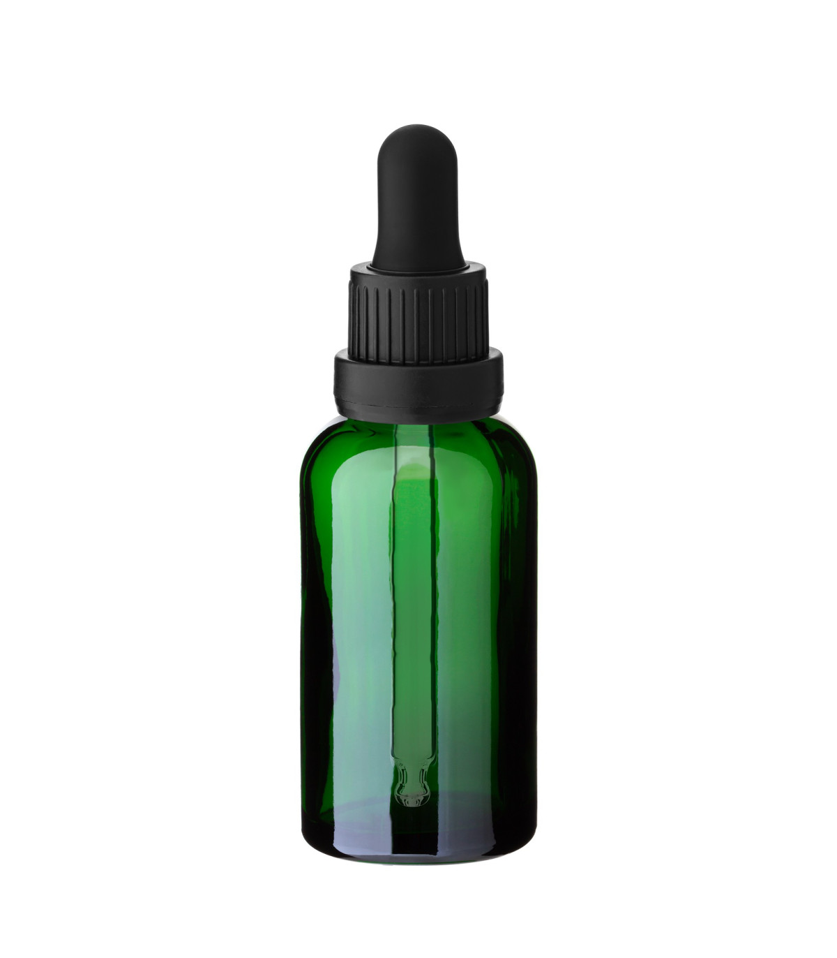Glasflasche 30 ml grün mit schwarzer Pipette