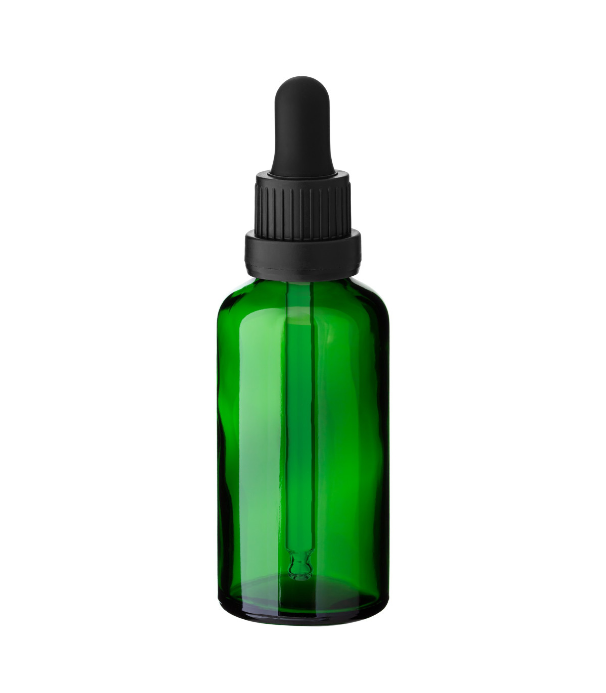 Glasflasche 50 ml grün mit schwarzer Pipette