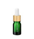 Glasflasche 5 ml grün mit goldener Pipette