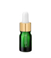 Glasflasche 5 ml grün mit goldener Pipette
