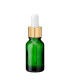 Glasflasche 15 ml grün mit goldener Pipette