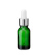 Glasflasche 15 ml grün mit silberner Pipette