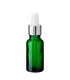 Glasflasche 20 ml grün mit silberner Pipette