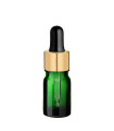 Glasflasche 5 ml grün mit goldener Pipette [2]