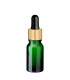 Glasflasche 10 ml grün mit goldener Pipette [2]