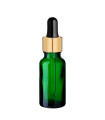 Glasflasche 20 ml grün mit goldener Pipette [2]
