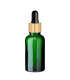 Glasflasche 30 ml grün mit goldener Pipette [2]