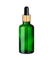 Glasflasche 50 ml grün mit goldener Pipette [2]