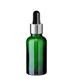 Grüne Glasflasche 30 ml mit silberner Pipette [2]