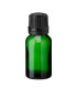 Glasflasche 15 ml grün mit schwarzem Tropfer