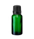 Glasflasche 20 ml grün mit schwarzem Tropfer