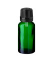 Glasflasche 20 ml grün mit schwarzem Tropfer