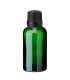 Glasflasche 30 ml grün mit schwarzem Tropfer