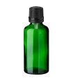 Glasflasche 50 ml grün mit schwarzem Tropfer