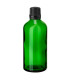Glasflasche 100 ml grün mit schwarzem Tropfer