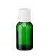 Glasflasche 15 ml grün mit weißem Tropfer