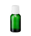 Glasflasche 15 ml grün mit weißem Tropfer