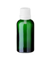 Glasflasche 30 ml grün mit weißem Tropfer