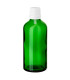 Glasflasche 100 ml grün mit weißem Tropfer
