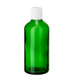 Glasflasche 100 ml grün mit weißem Tropfer