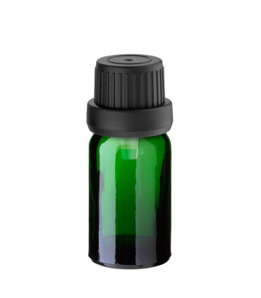 Glasflasche 10 ml grün mit schwarzem Tropfer [2]